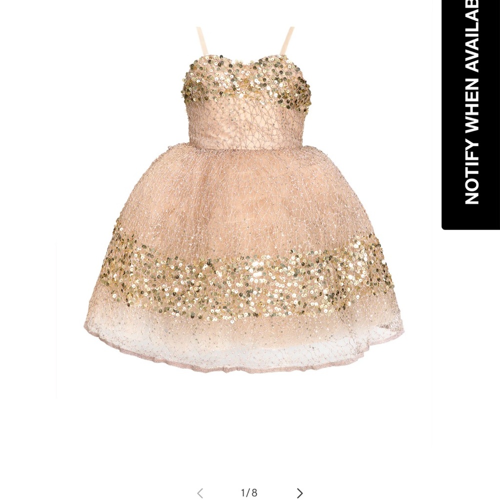 Gold Sequin Strapless Dress